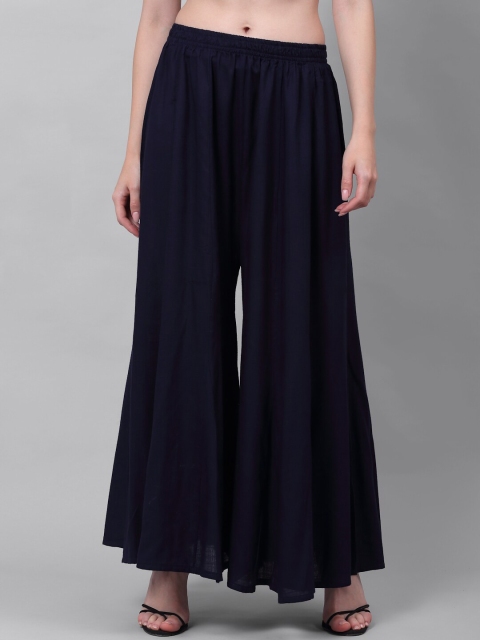 

NEUDIS Women Navy Blue Flared Ethnic Palazzos