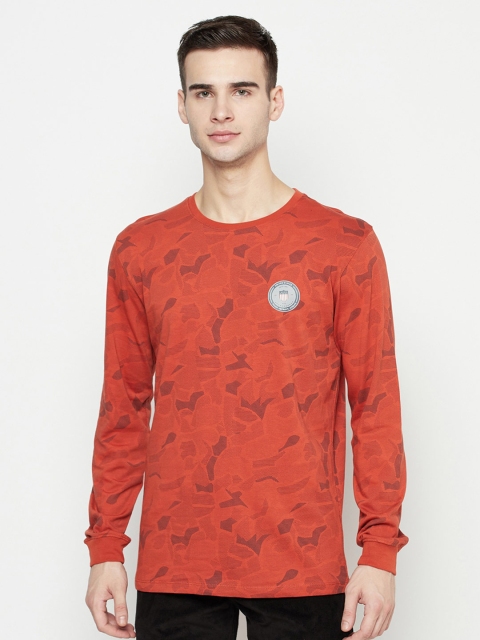 

METTLE Men Rust Printed T-shirt