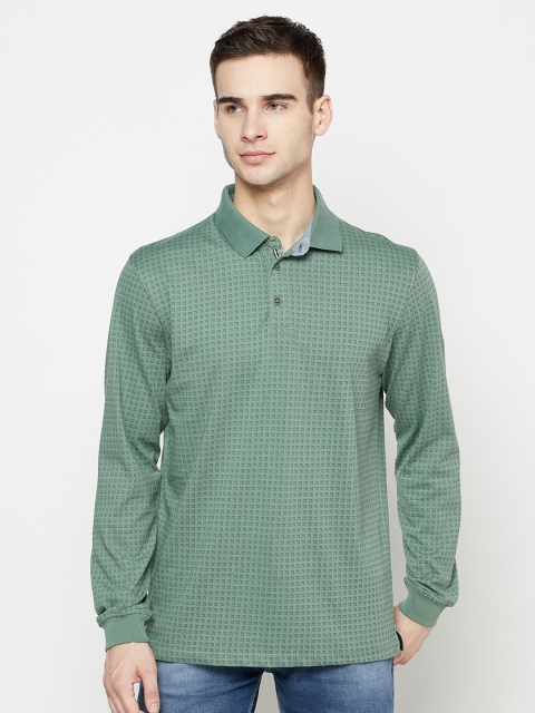 

METTLE Men Green Polo Collar T-shirt