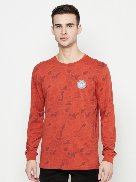 

METTLE Men Rust Printed T-shirt