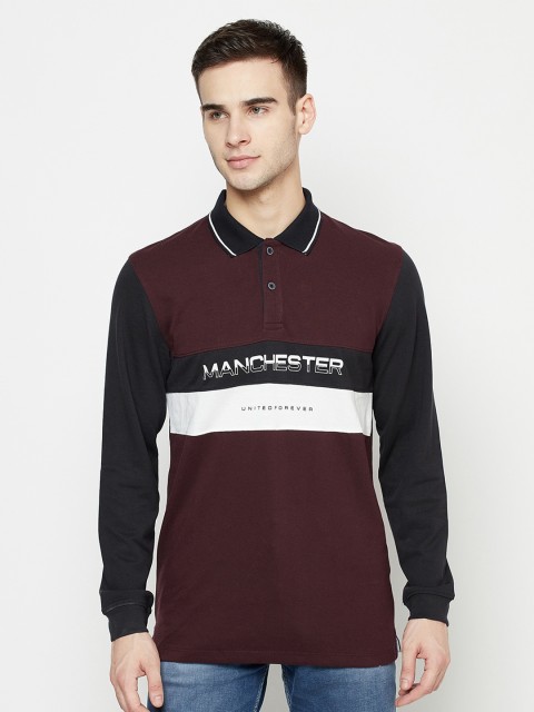 

METTLE Men Maroon Polo Collar T-shirt