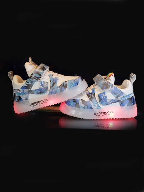 

PASSION PETALS Boys Blue Printed PU Sneakers