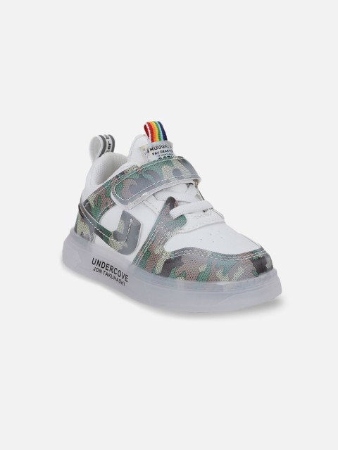 

PASSION PETALS Boys White & Green Printed Sneakers