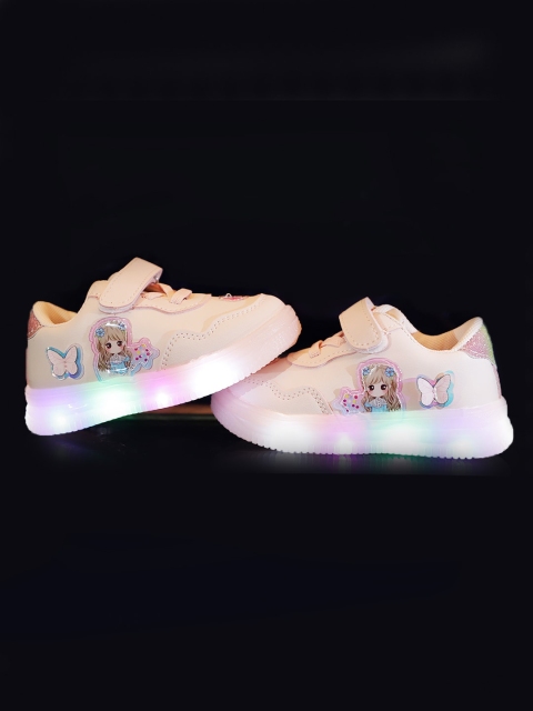 

PASSION PETALS Girls Pink Printed LED Sneakers
