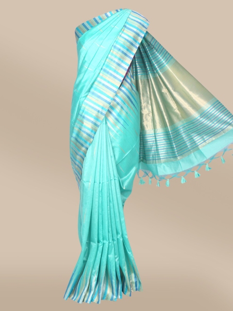

The Chennai Silks Green Woven Designed Silk Blend Saree