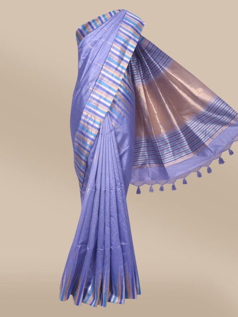

The Chennai Silks Grey Ethnic Motifs Silk Blend Fusion Saree