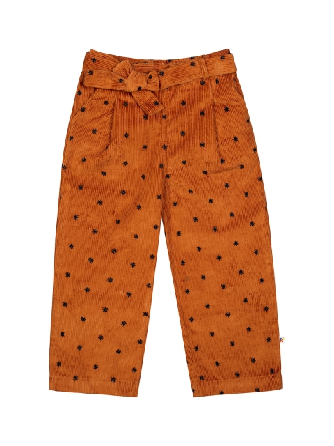 

Budding Bees Girls Brown Printed Trousers