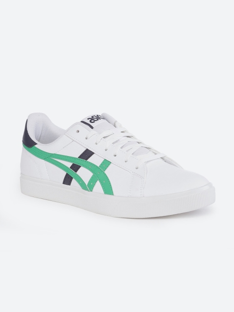 

ASICS Men White Striped Classic Ct Sneakers