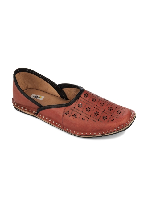 

Hulya Men Maroon Textured Leather Mojaris