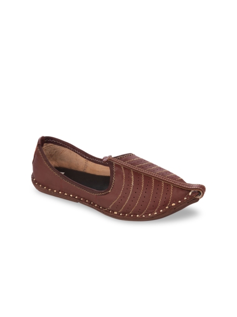 

Hulya Men Brown Perforations Leather Mojaris