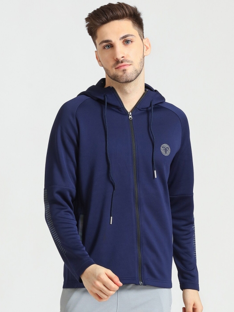 

POKER ACTIVE Men Navy Blue Hooded Sweatshirt