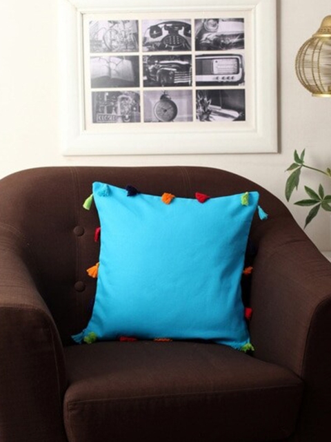 

Lushomes Blue Set of 5 Square Cushion Covers