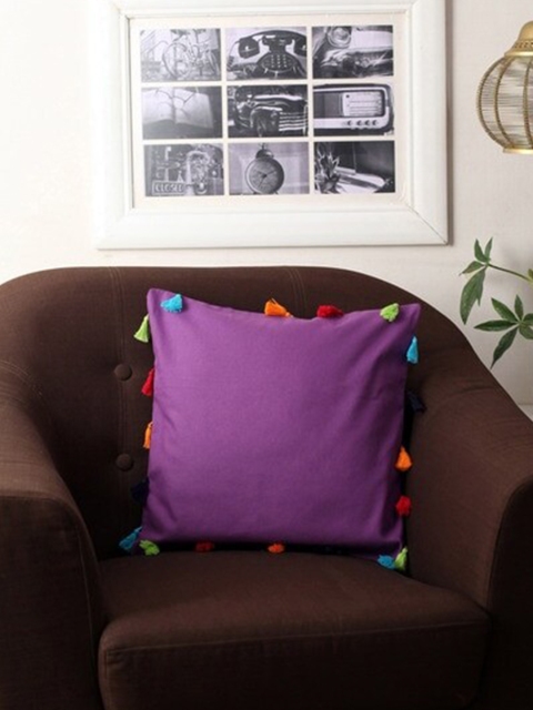 

Lushomes Purple Set of 5 Square Cushion Covers