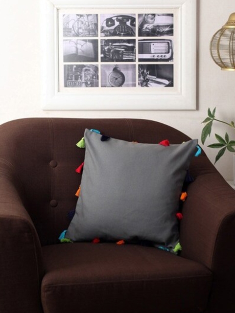 

Lushomes Grey Set of 3 Square Cushion Covers
