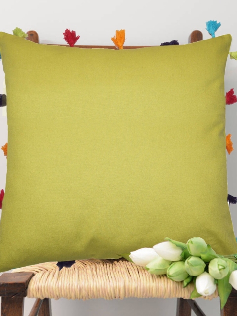 

Lushomes Yellow Set of 3 Square Cushion Covers