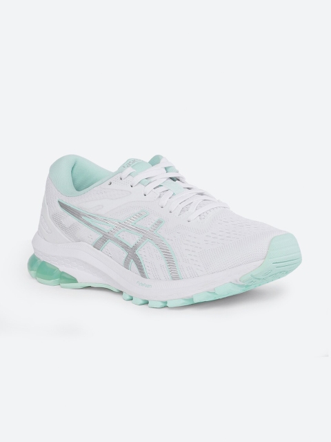 

ASICS Women White & Silver-Toned GT-1000 10 Running Shoes