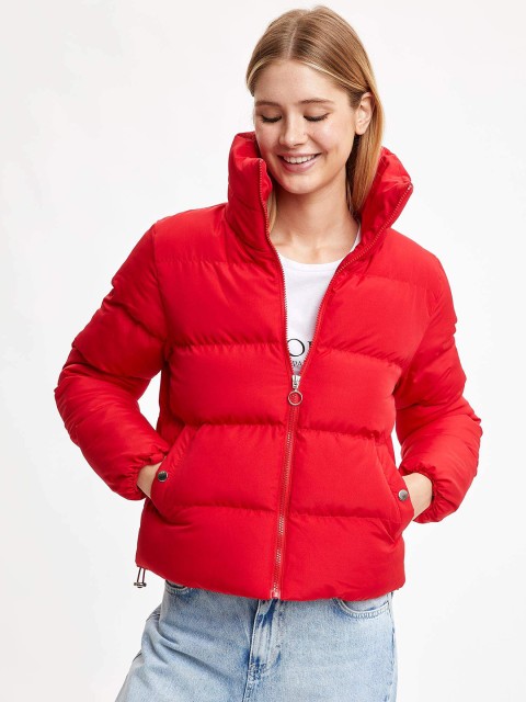 

DeFacto Women Red Solid Puffer Jacket