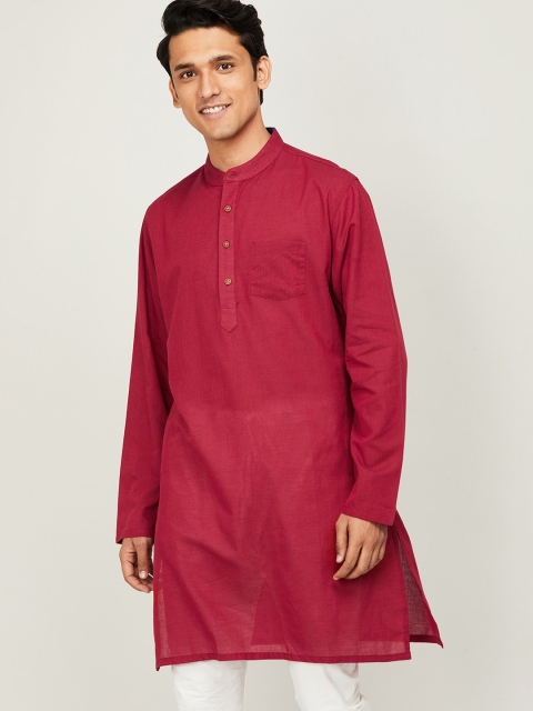 

Melange by Lifestyle Men Red Cotton Kurta