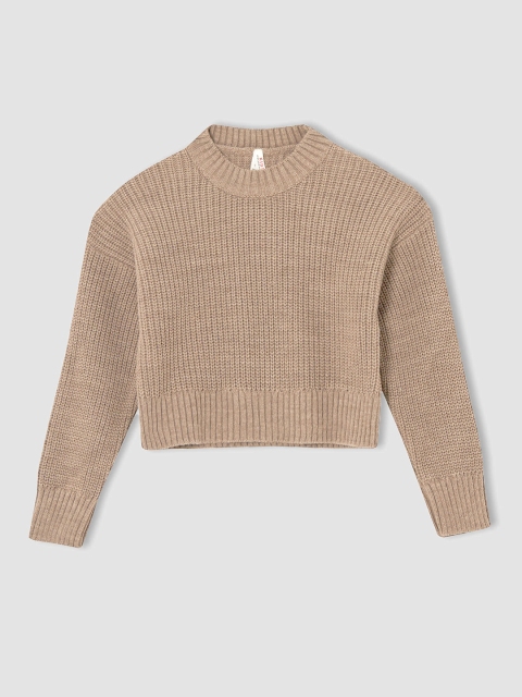 

DeFacto Girls Beige Solid Pullover