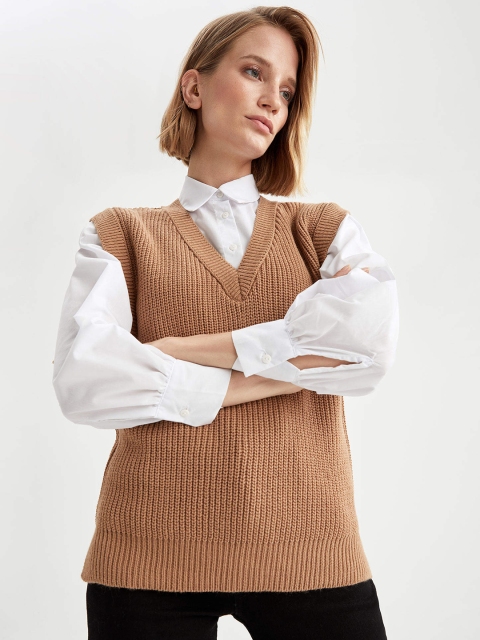 

DeFacto Women Brown Pullover