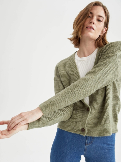 

DeFacto Women Green Cardigan