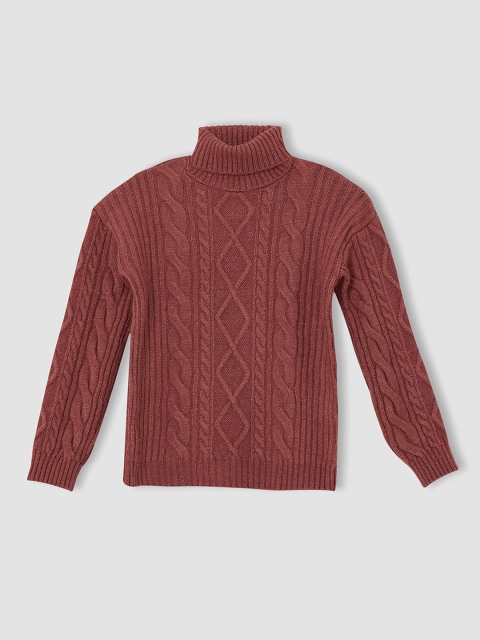 

DeFacto Girls Brown Cable Knit Pullover