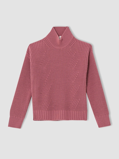 

DeFacto Girls Pink Solid Pullover