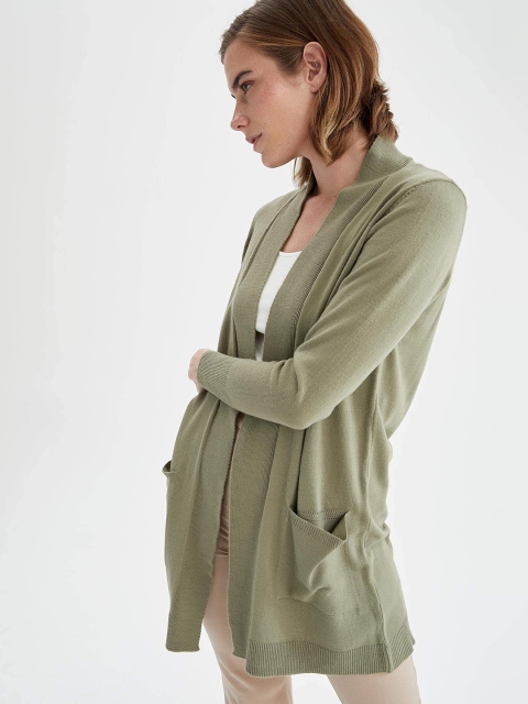 

DeFacto Women Green Longline Cardigan