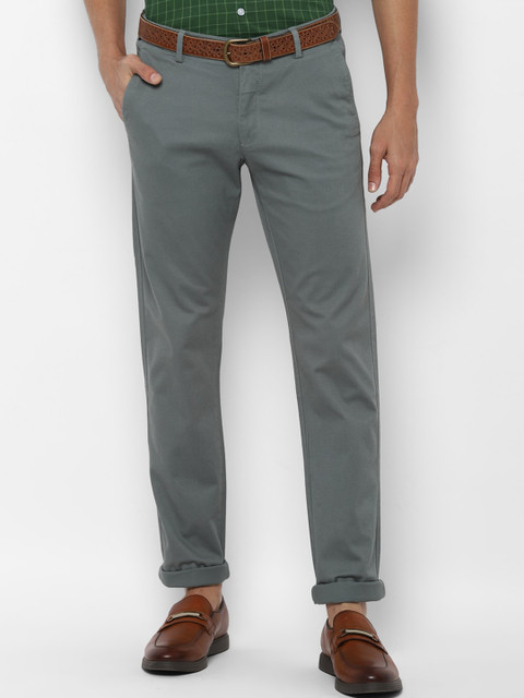 

Allen Solly Men Grey Textured Slim Fit Trousers