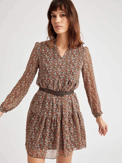 

DeFacto Multicoloured Floral A-Line Dress, Multi