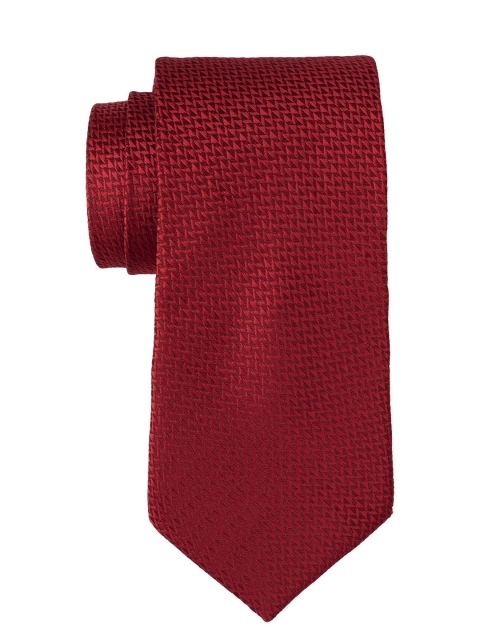 

The Tie Hub Men Red Woven Design Broad Tie