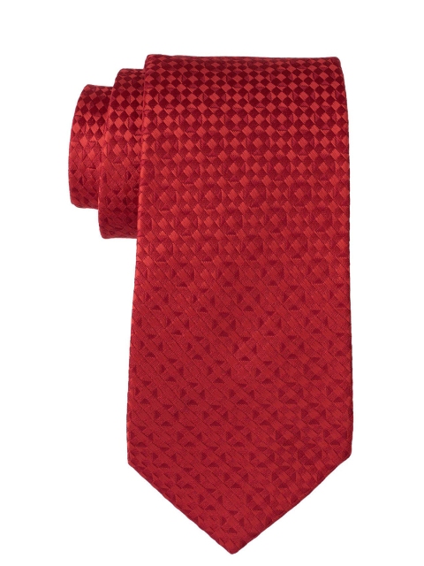 

The Tie Hub Men Red Woven Design Broad Tie