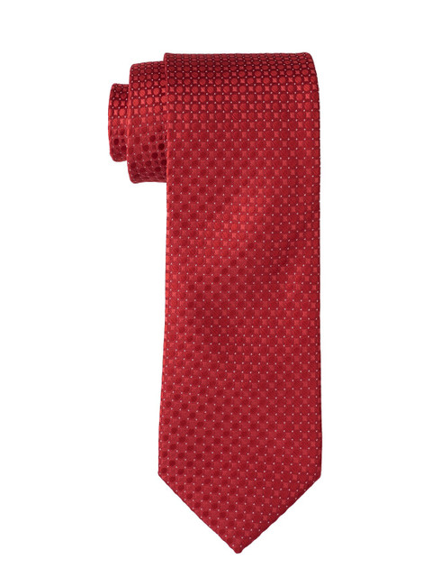 

The Tie Hub Men Red Woven Design Broad Tie