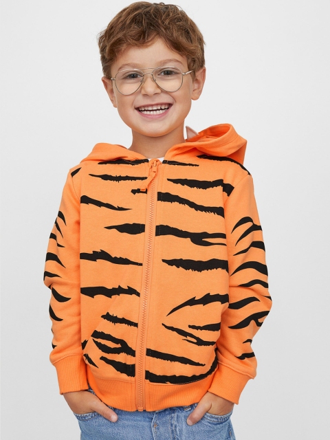 

H&M Boys Appliqud zip-through hoodie, Orange
