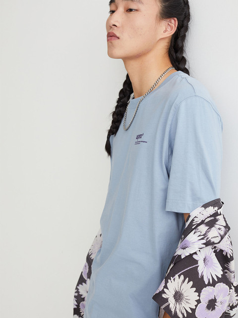 

H&M Men Blue Printed T-shirt