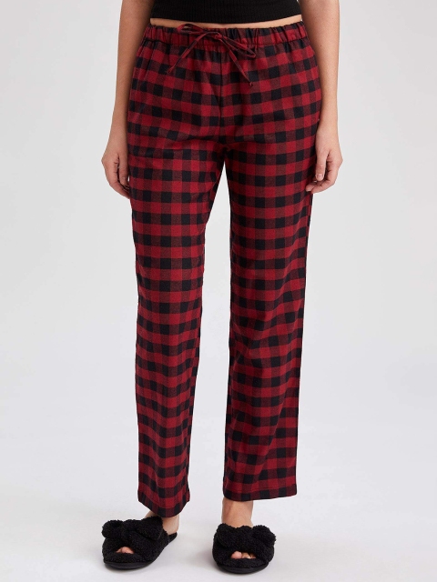 

DeFacto Women Red Checked Trousers