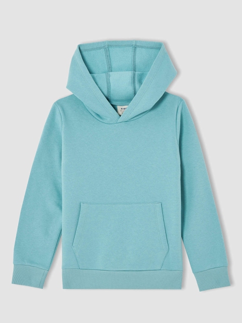 

DeFacto Boys Blue Solid Hooded Sweatshirt
