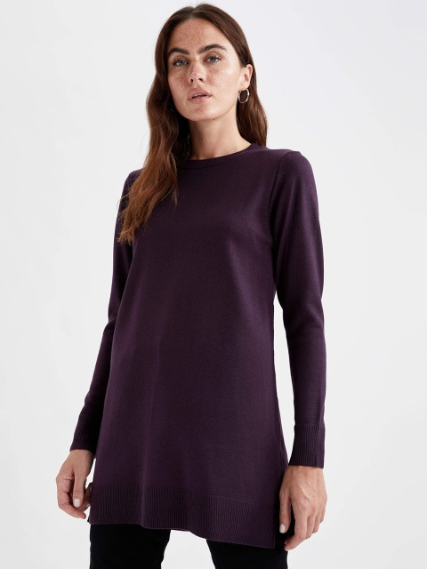 

DeFacto Women Purple Longline Pullover