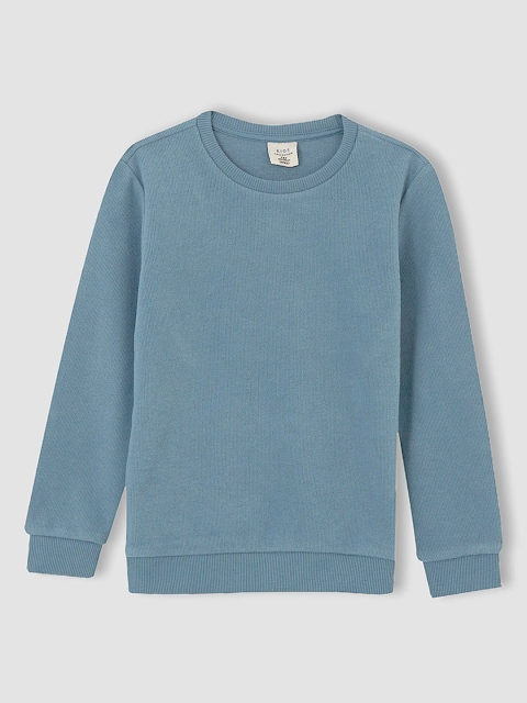 

DeFacto Boys Teal Blue Solid Sweatshirt