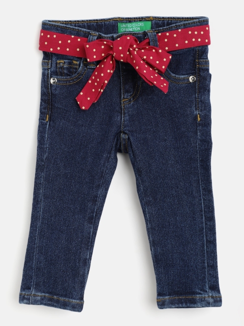 

United Colors of Benetton Girls Navy Blue Slim Fit Stretchable Jeans