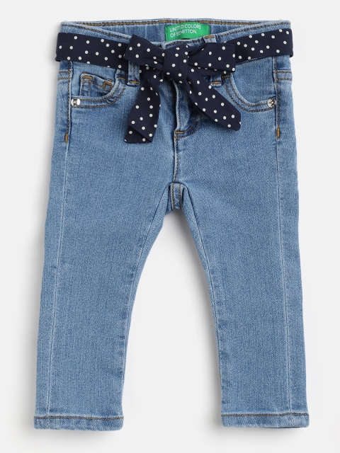 

United Colors of Benetton Girls Blue Slim Fit Medium Shade Stretchable Jeans