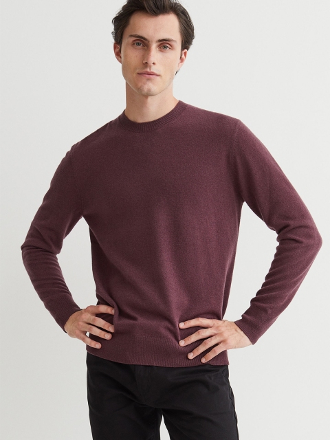 

H&M Men Red Solid Merino Wool Jumper