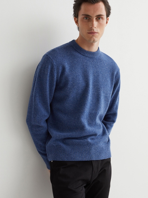 

H&M Men Blue Knitted wool jumper