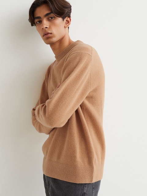 

H&M Men Beige Knitted wool jumper