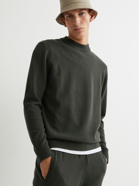 

H&M Men Green Merino wool jumper