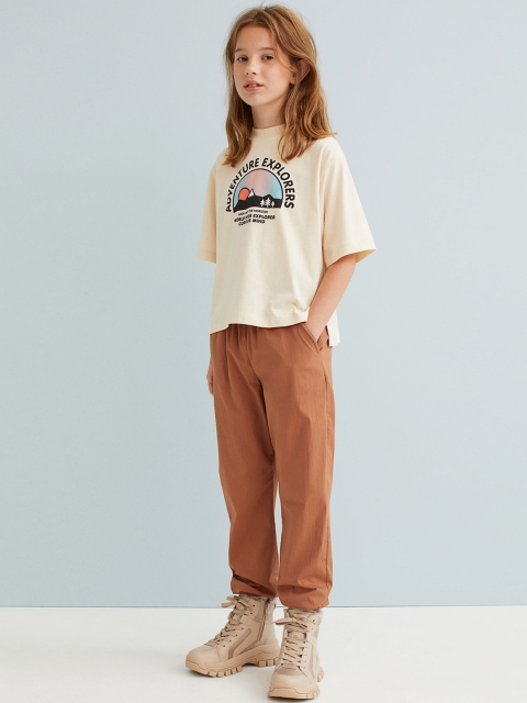 

H&M Kids Girls Brown Nylon joggers