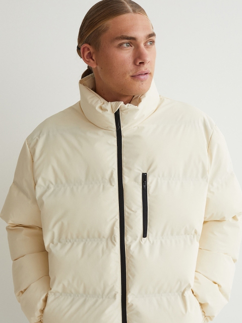 

H&M Men White Solid Water-Repellent Jacket