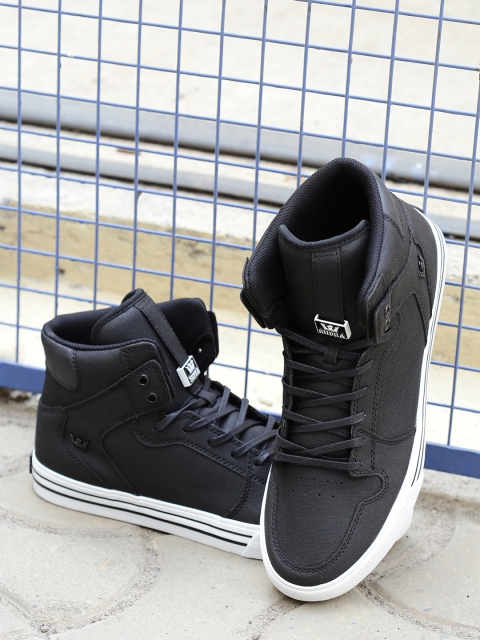 

Supra Men Black Solid VAIDER High-Top Skate Shoes