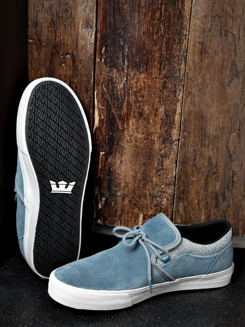 

Supra Women Blue Solid CUBA Regular Slip-On Sneakers