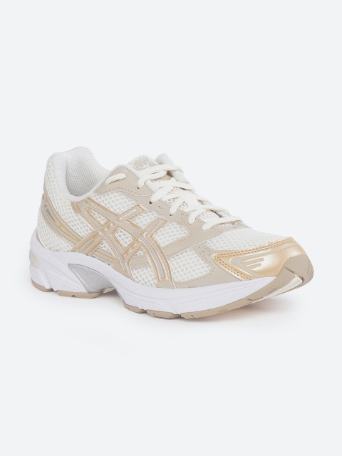 

ASICS Women Cream-Coloured Woven Design PU Sneakers
